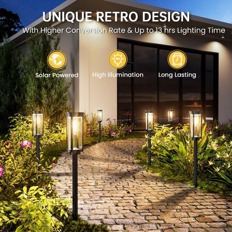 💝𝗧𝗼𝗱𝗮𝘆'𝘀 𝗦𝗽𝗲𝗰𝗶𝗮𝗹𝘀💝Buy 2 Get 2 Free💡Outdoor Solar Pathway Garden Lights - 4 Pack
