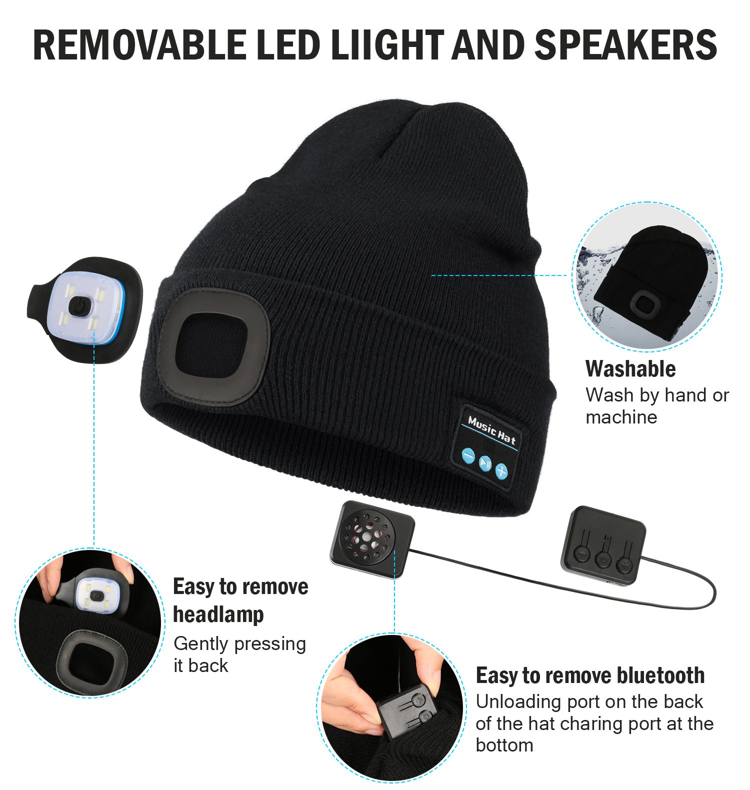 🎅Early Christmas Sale 50% Off🔥-3-in-1 Function Bluetooth Beanie