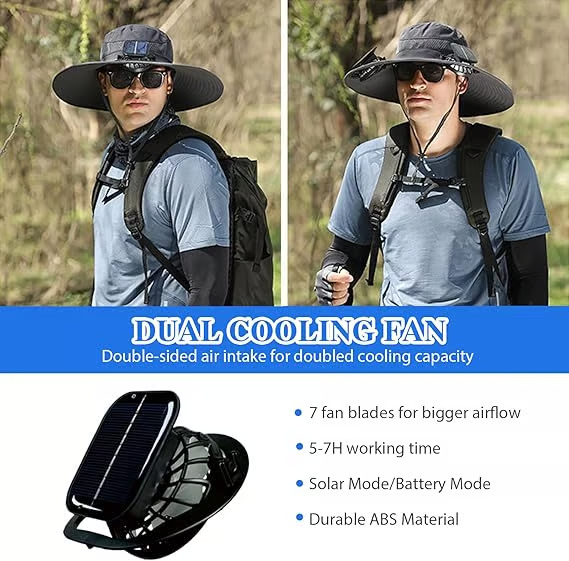 🔥HOT SALE NOW!!!💝Only $25 Get 2 Pcs⚡2025 New Ultralight Solar Fan Sun Hat – Lighter Than a Baseball!⚾