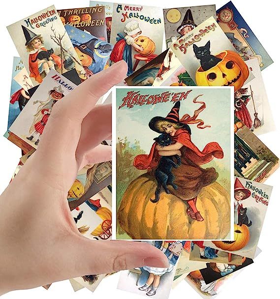 🎃🎁Vintage Halloween Postcard (24 Pcs)