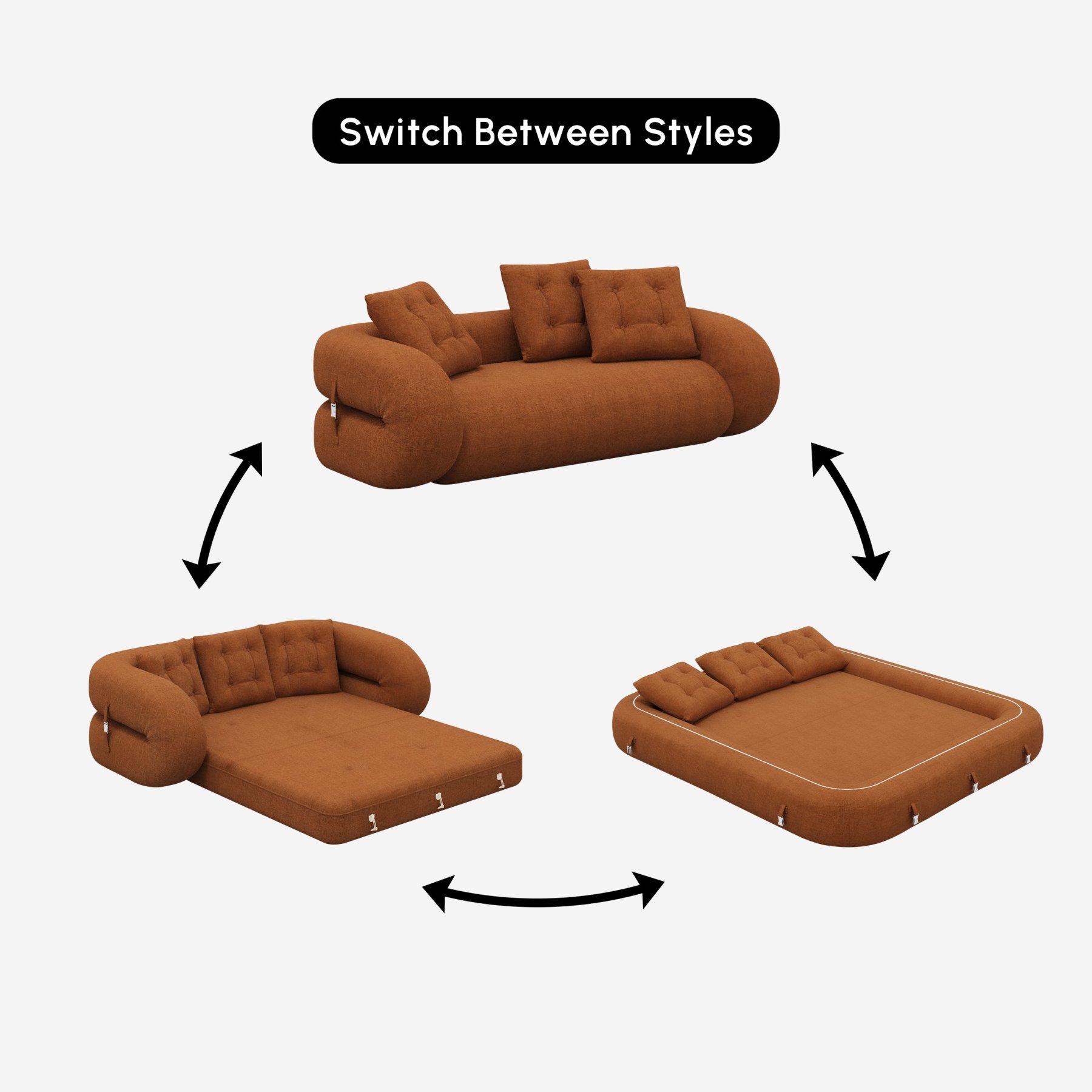 🔥【Factory direct sales】🔥Last day limited time offer⚡King 3-Seater Velvet Convertible Futon Sofa Bed - Bring comfort home💖