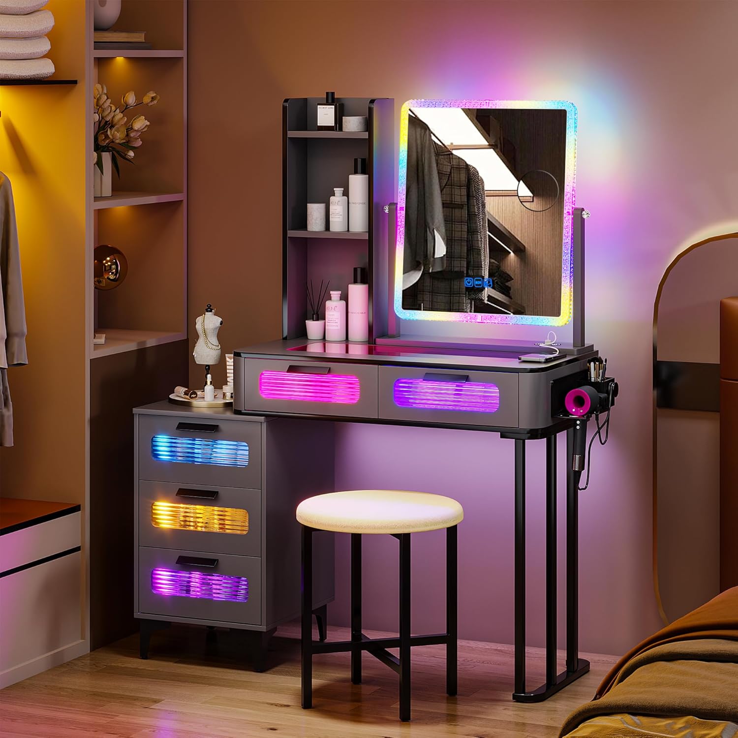 🔥Year-end Special 79.9% OFF💄 Miu Makeup Vanity Set – All-in-One Beauty Station! 💄