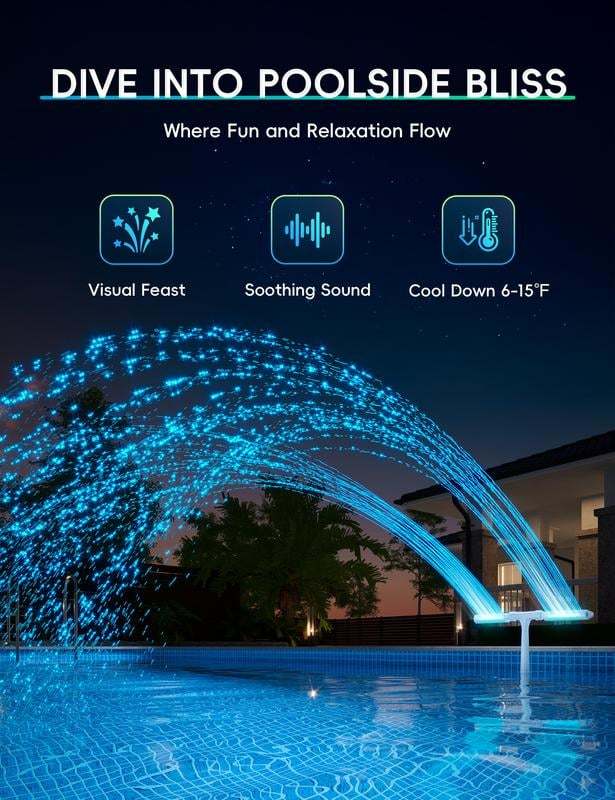 💝𝗧𝗼𝗱𝗮𝘆'𝘀 𝗦𝗽𝗲𝗰𝗶𝗮𝗹𝘀💝Buy 2 Get 2 Free✨Solar Pool Fountain with Lights Dual Arc