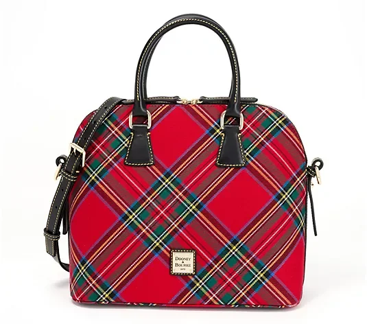 💝Last day of clearance!!💝Buy 2 Get 2 Free✨Dooney & Bourke Woven Cotton Tartan Satchel with Crossbody Strap