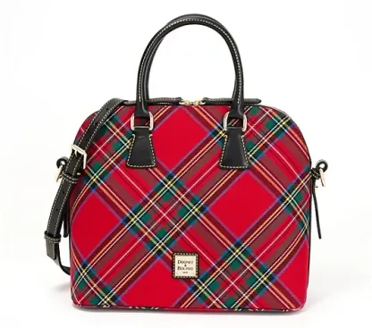 💝Last day of clearance!!💝Buy 2 Get 2 Free✨Dooney & Bourke Woven Cotton Tartan Satchel with Crossbody Strap