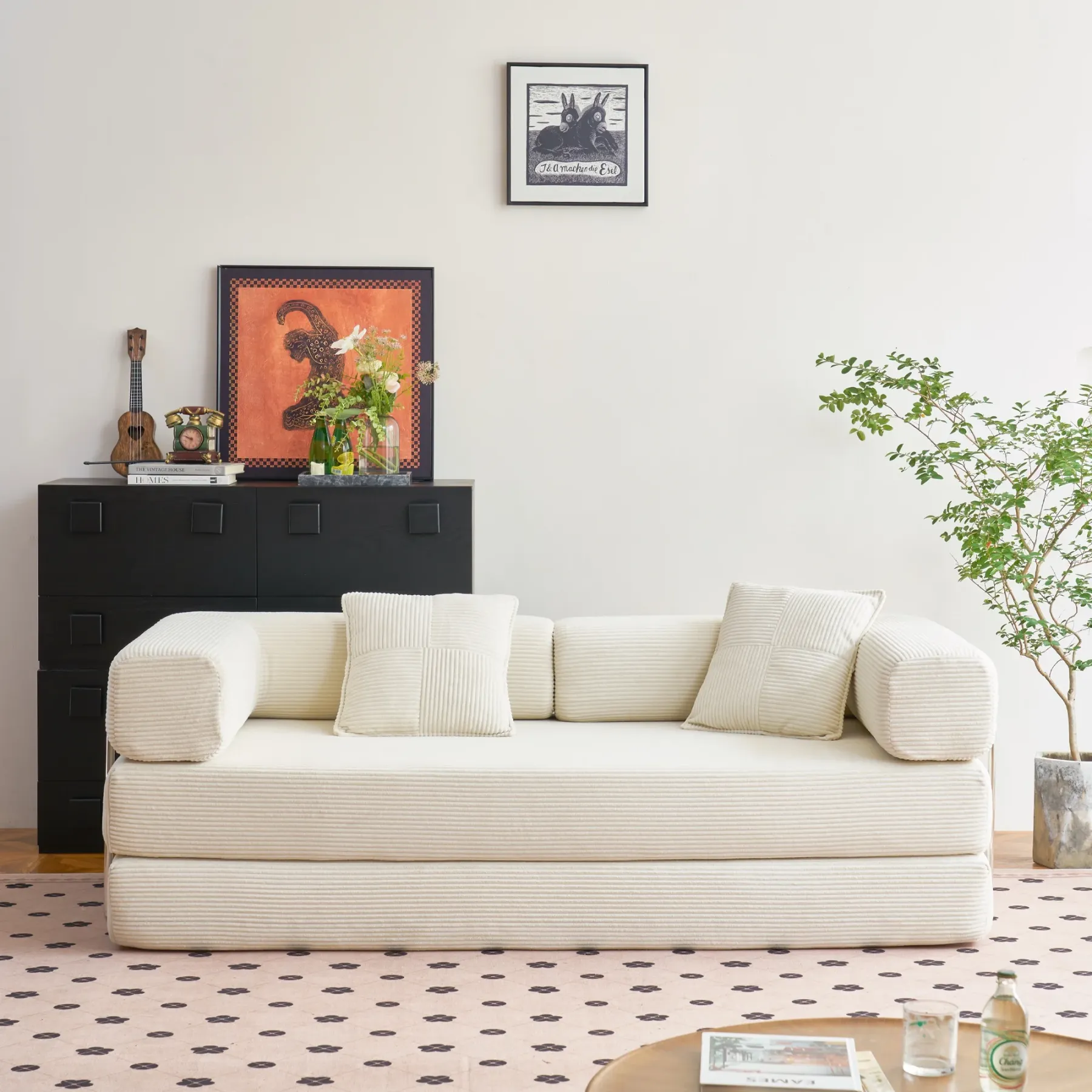 💥Last Day $33.99! 🔥4-in-1 Convertible Folding Sleeper Sofa Bed
