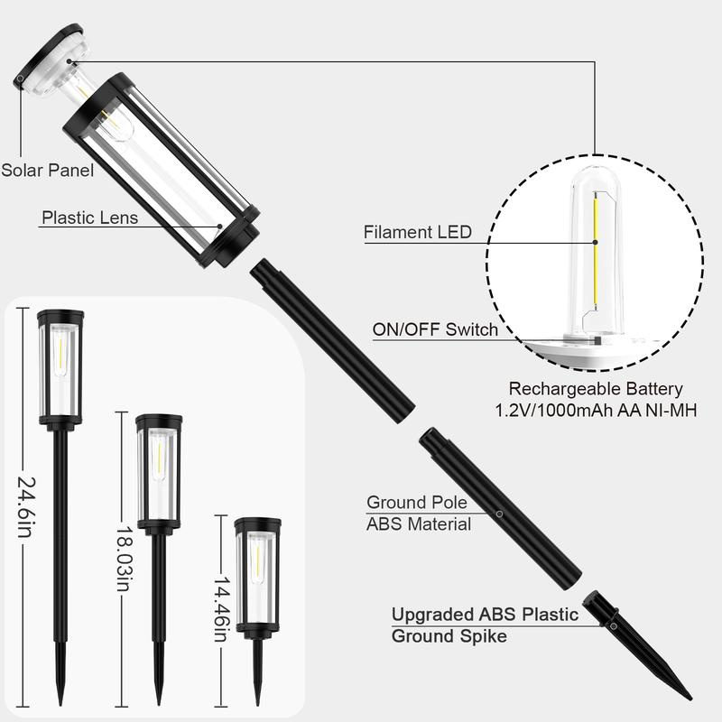 💝𝗧𝗼𝗱𝗮𝘆'𝘀 𝗦𝗽𝗲𝗰𝗶𝗮𝗹𝘀💝Buy 2 Get 2 Free💡Outdoor Solar Pathway Garden Lights - 4 Pack