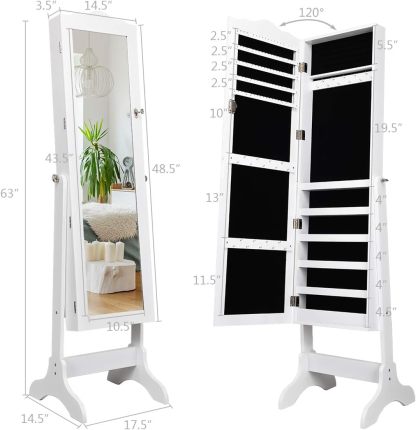 💝Last day of clearance!!💝Buy 2 Free Shipping✨Gold & Silver Safekeeper Mirrored Jewelry Cabinet