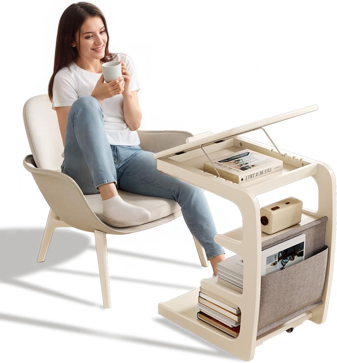 💝𝗧𝗼𝗱𝗮𝘆'𝘀 𝗦𝗽𝗲𝗰𝗶𝗮𝗹𝘀💝Buy 2 Get 2 Free✨Wooden C-Shaped End Table