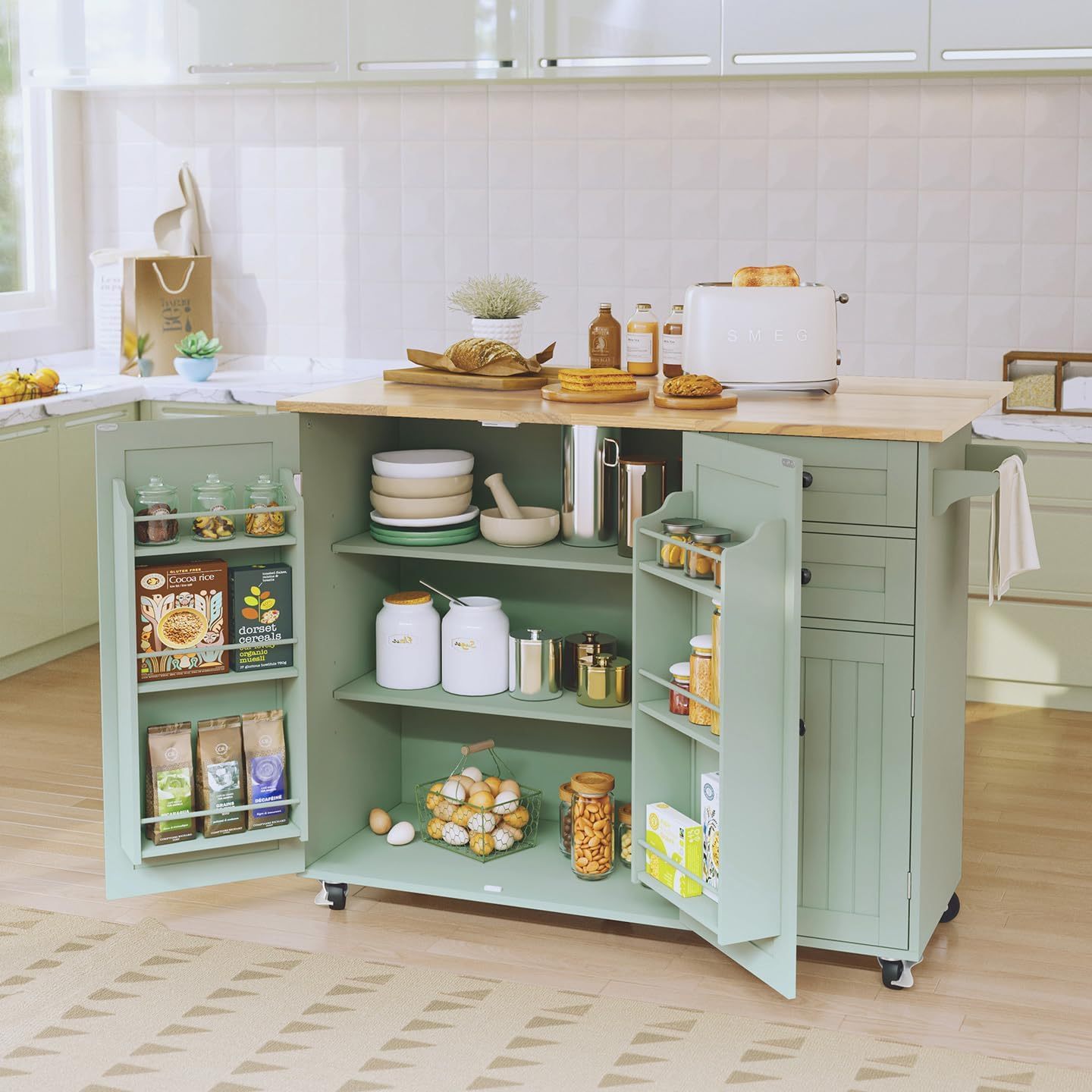 💝Last day of clearance $27.99!!✨Mobile Kitchen Island Table