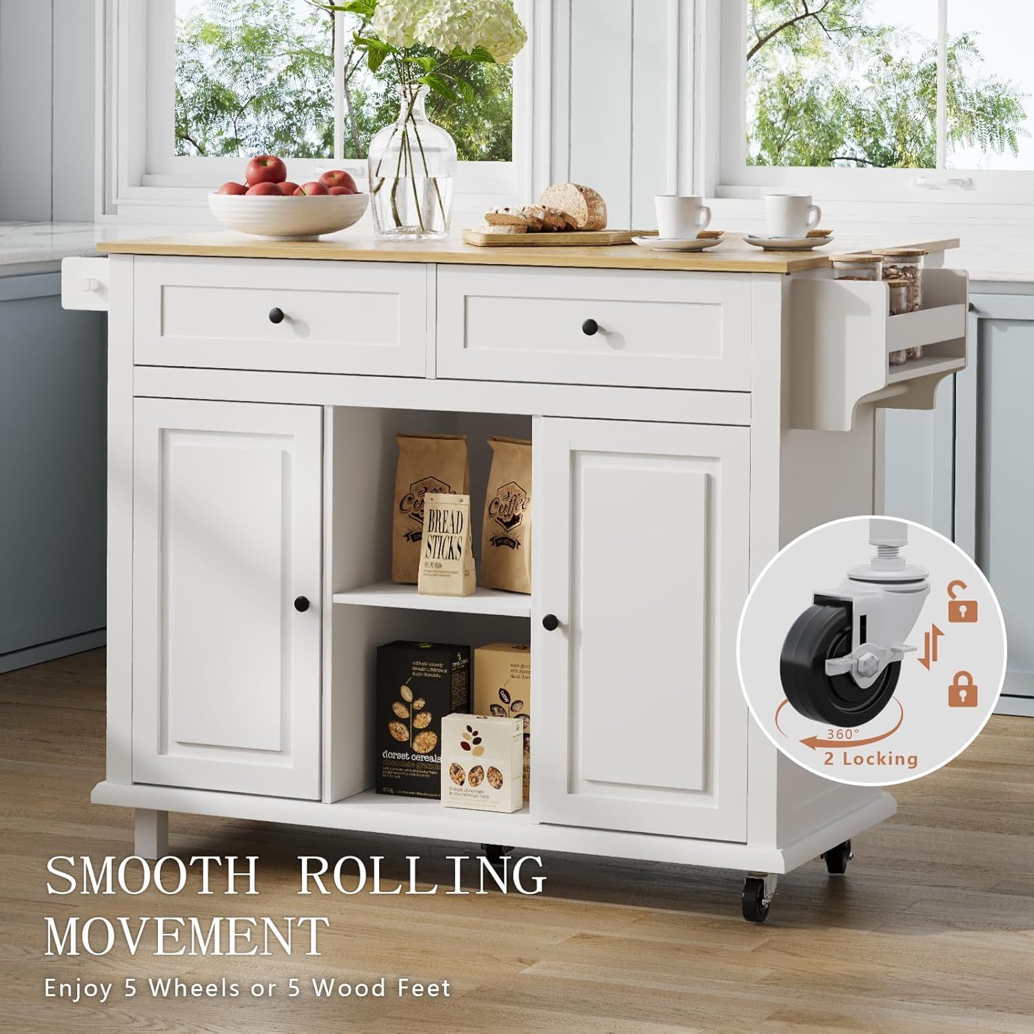 💝Last day of clearance $27.99!!✨Mobile Kitchen Island Table