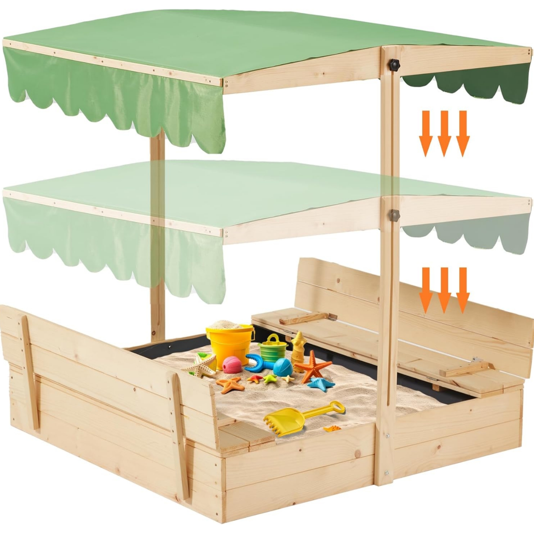 💝Summer Hot Sale ONLY $29!!!🏖️Outdoor Kids Sandbox with Cover