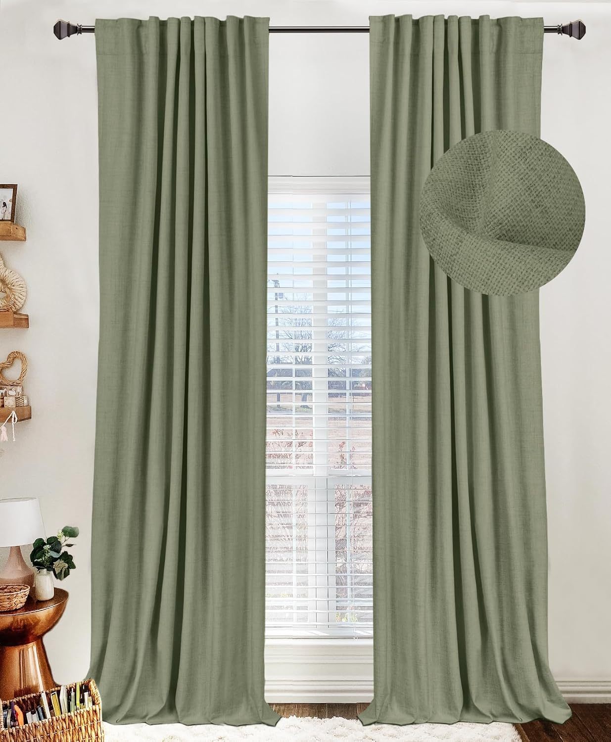 🔥Soon to Be Sold Out!!💝Buy 2 Get 2 Free💥Blackout Shield Linen Blackout Curtains