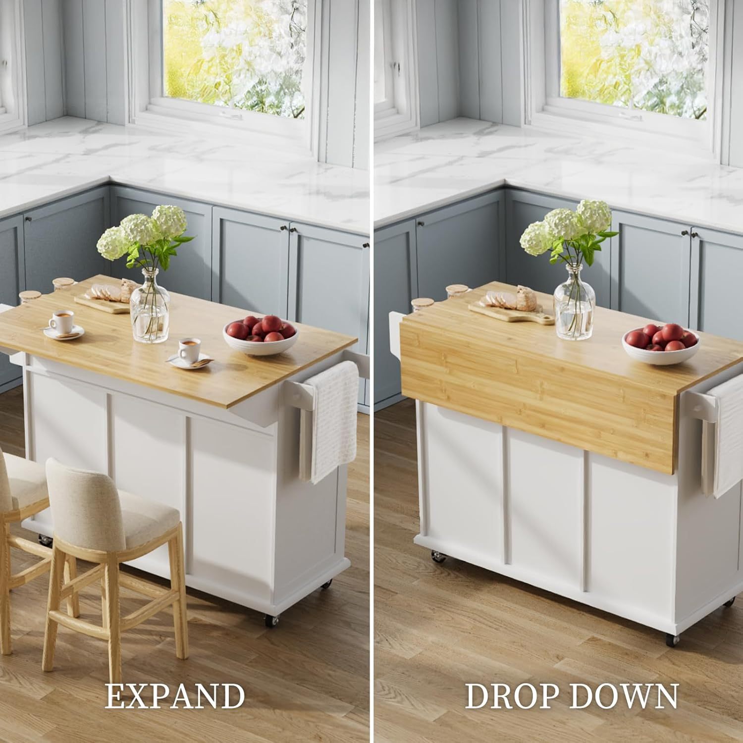 💝Last day of clearance $27.99!!✨Mobile Kitchen Island Table