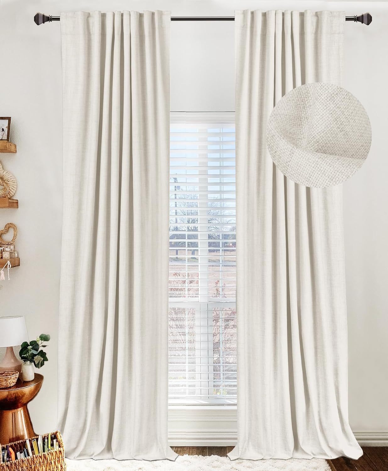 🔥Soon to Be Sold Out!!💝Buy 2 Get 2 Free💥Blackout Shield Linen Blackout Curtains