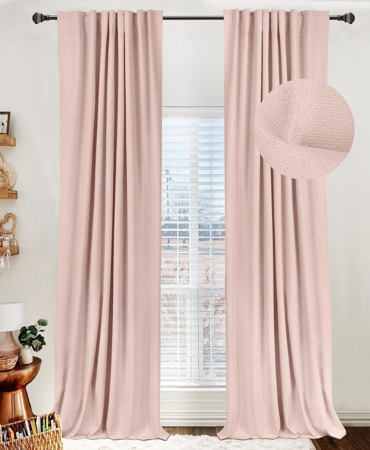 🔥Soon to Be Sold Out!!💝Buy 2 Get 2 Free💥Blackout Shield Linen Blackout Curtains