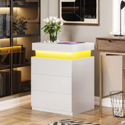 💝𝗧𝗼𝗱𝗮𝘆'𝘀 𝗦𝗽𝗲𝗰𝗶𝗮𝗹𝘀💝Buy 2 Get 2 Free✨Nightstand With Sliding Top Charging Station And LED Lights