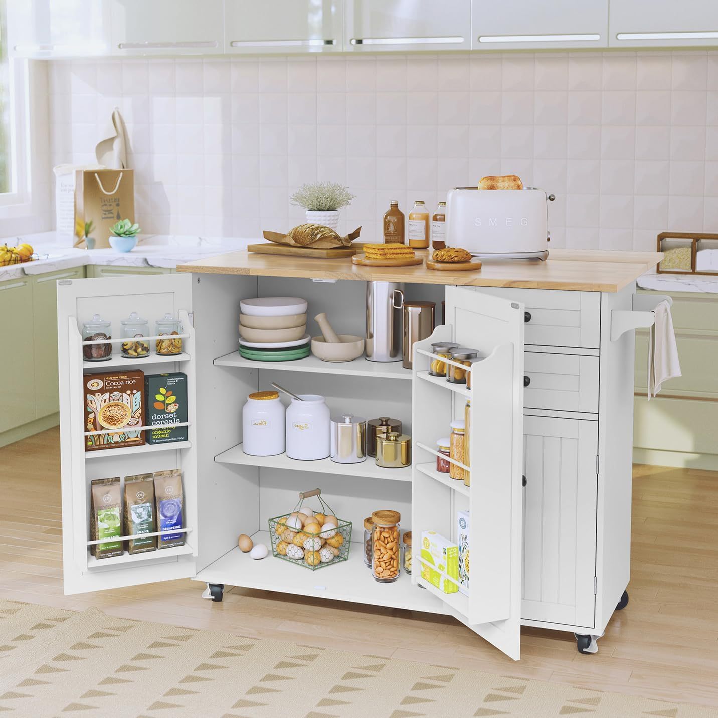💝Last day of clearance $27.99!!✨Mobile Kitchen Island Table