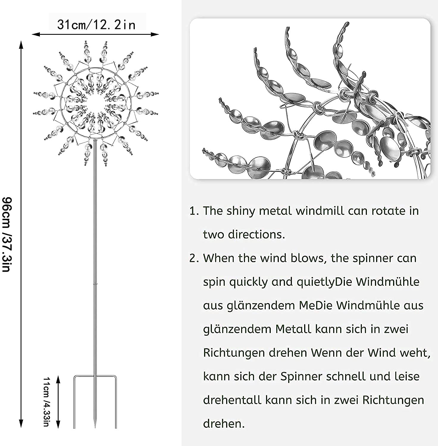 💝𝗧𝗼𝗱𝗮𝘆'𝘀 𝗦𝗽𝗲𝗰𝗶𝗮𝗹𝘀💝Buy 2 Get 2 Free🔥Magical Metal Windmill Wind Spinner (2 Pcs)