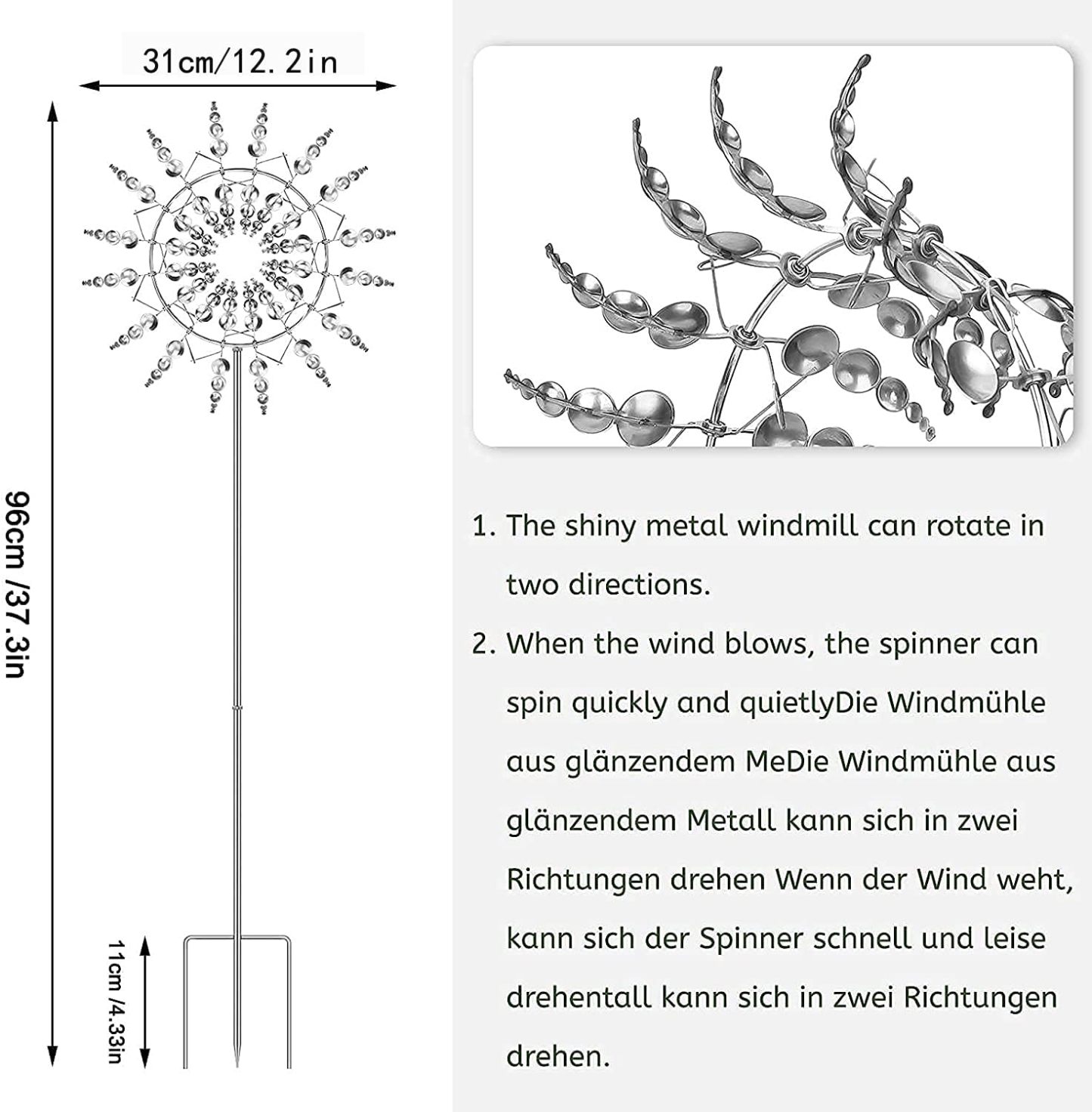 💝𝗧𝗼𝗱𝗮𝘆'𝘀 𝗦𝗽𝗲𝗰𝗶𝗮𝗹𝘀💝Buy 2 Get 2 Free🔥Magical Metal Windmill Wind Spinner (2 Pcs)