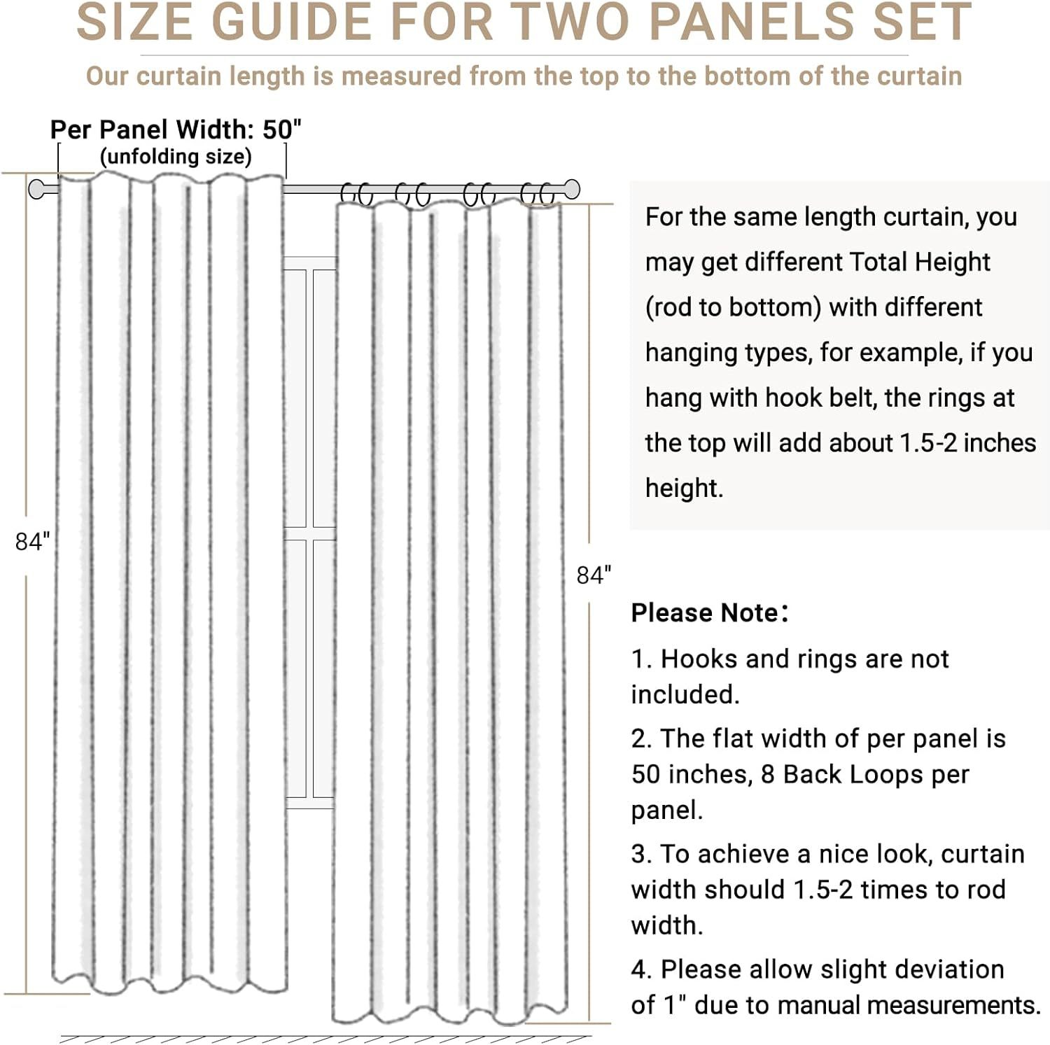 🔥Soon to Be Sold Out!!💝Buy 2 Get 2 Free💥Blackout Shield Linen Blackout Curtains