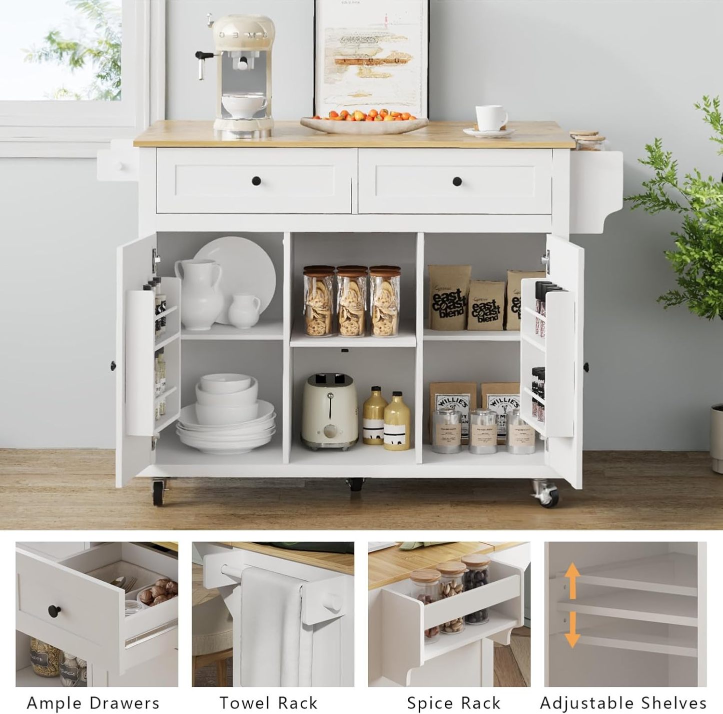 💝Last day of clearance $27.99!!✨Mobile Kitchen Island Table