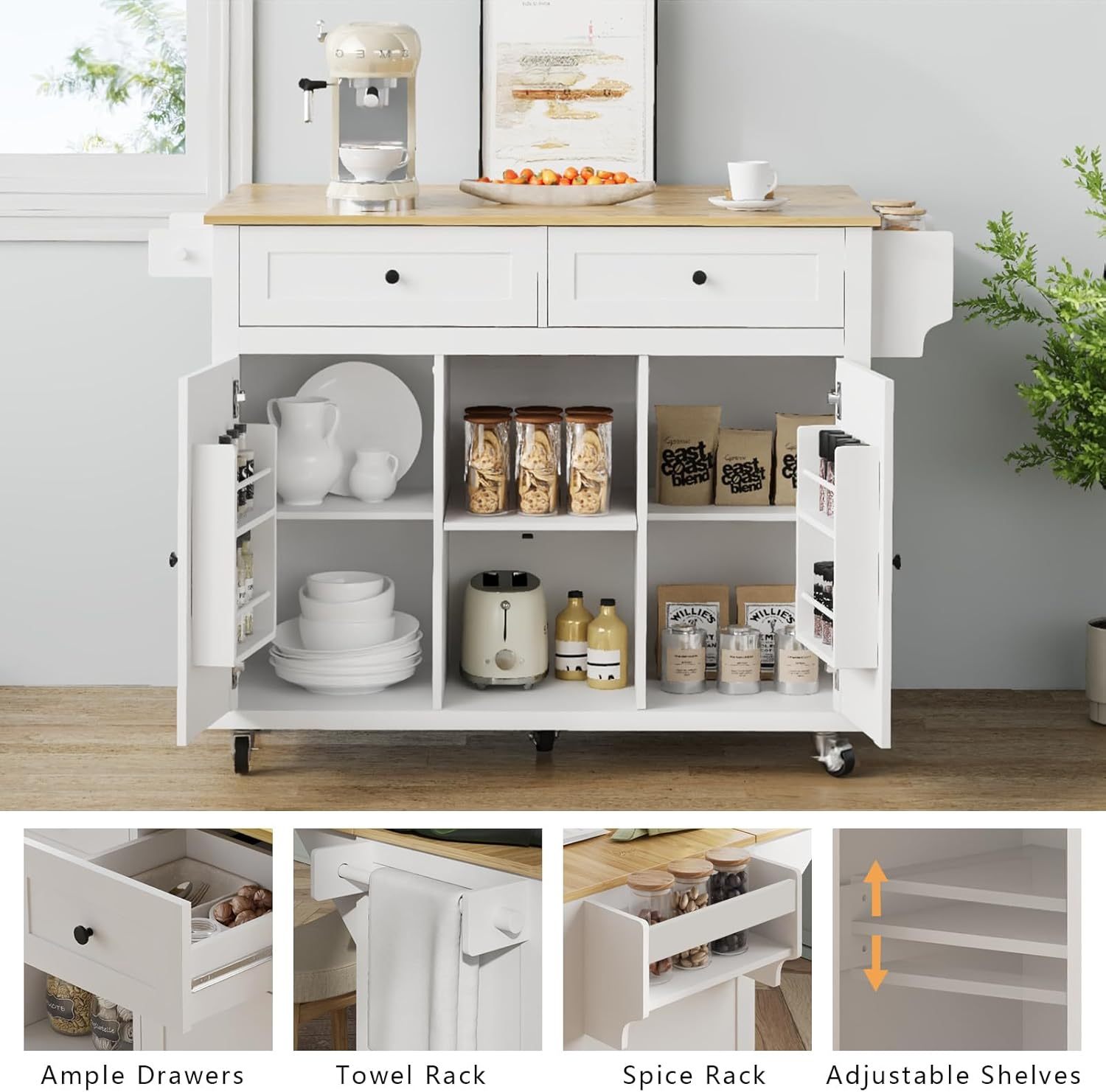 💝Last day of clearance $27.99!!✨Mobile Kitchen Island Table