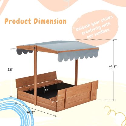 💝Summer Hot Sale ONLY $29!!!🏖️Outdoor Kids Sandbox with Cover