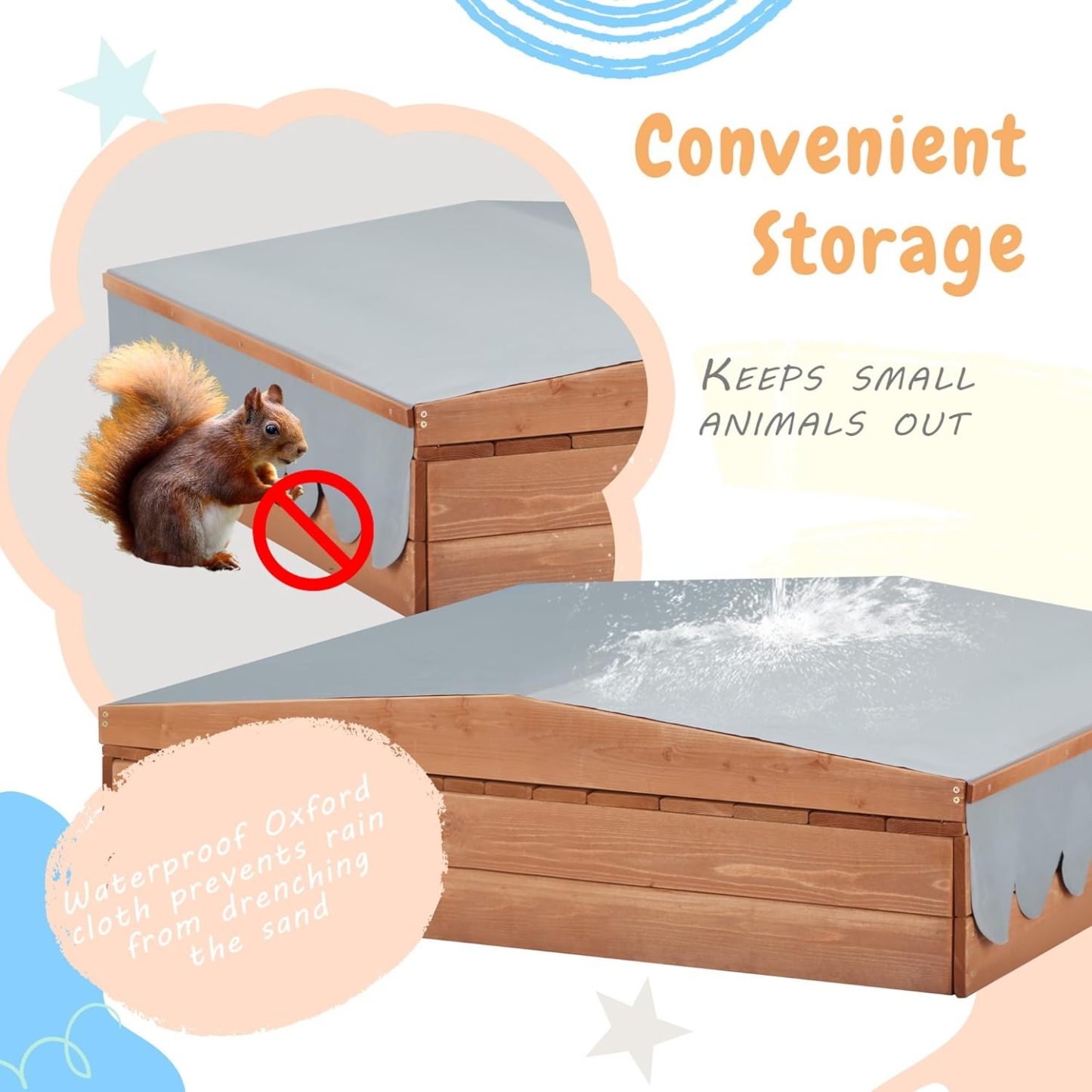 💝Summer Hot Sale ONLY $29!!!🏖️Outdoor Kids Sandbox with Cover