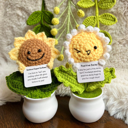 Cute Handmade Knitted Sunflowers