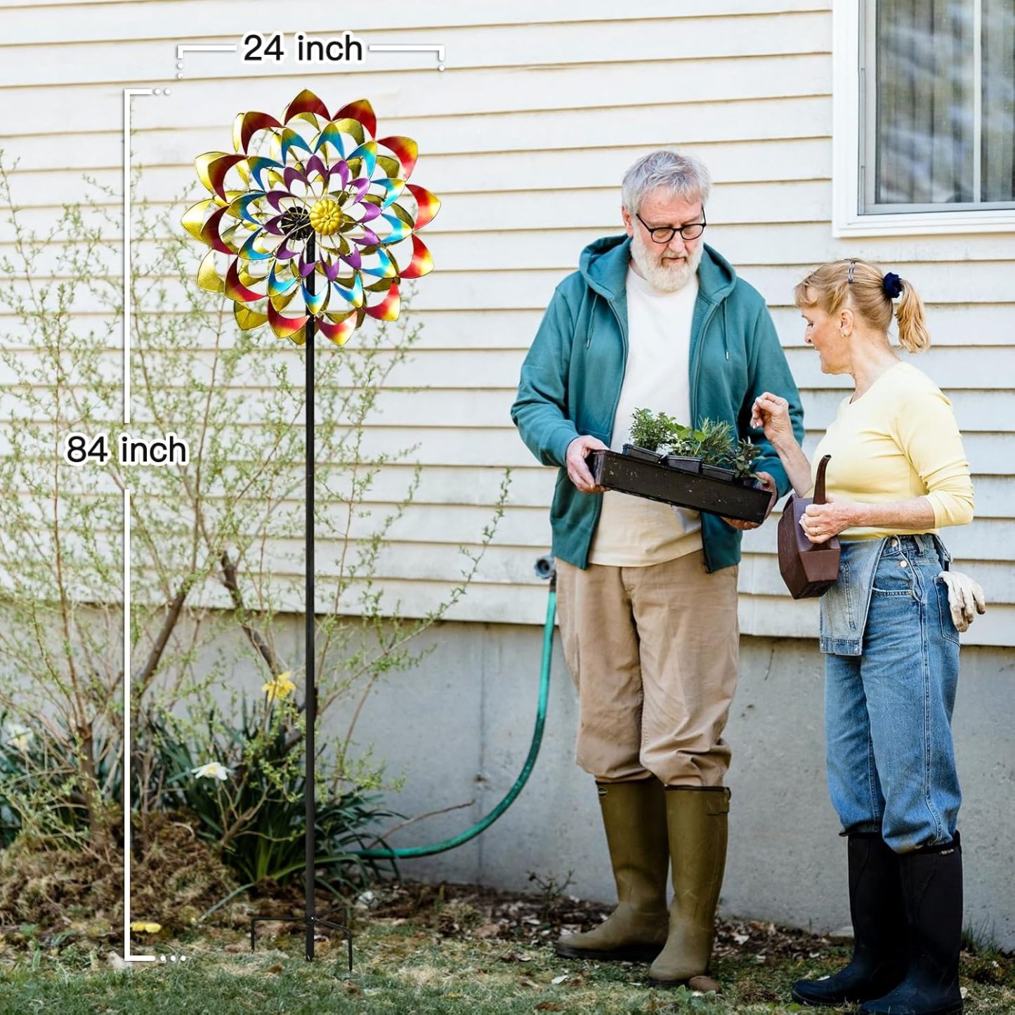 🎉Last day clearance sale💝✨ Buy 2 Get 2 Free ✨Girl Next Door 84" Tall Garden Trowel Wind Spinner