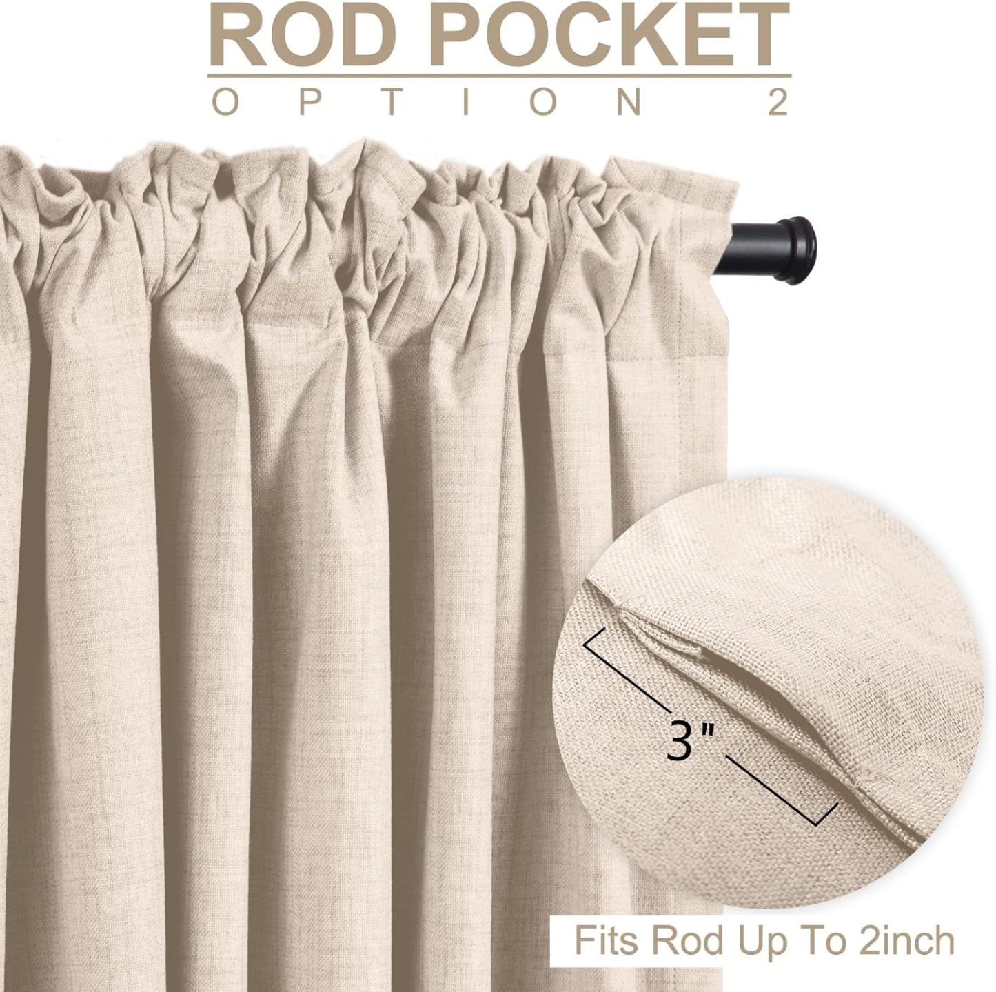 🔥Soon to Be Sold Out!!💝Buy 2 Get 2 Free💥Blackout Shield Linen Blackout Curtains