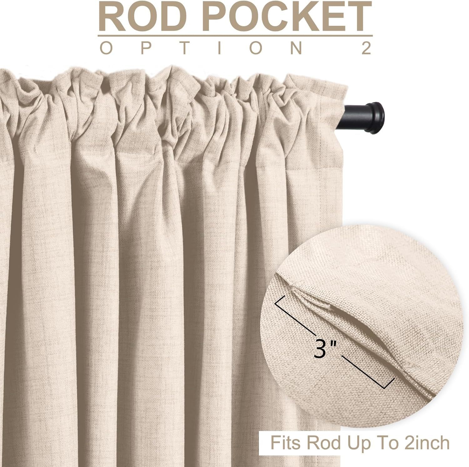 🔥Soon to Be Sold Out!!💝Buy 2 Get 2 Free💥Blackout Shield Linen Blackout Curtains