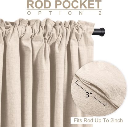 🔥Soon to Be Sold Out!!💝Buy 2 Get 2 Free💥Blackout Shield Linen Blackout Curtains
