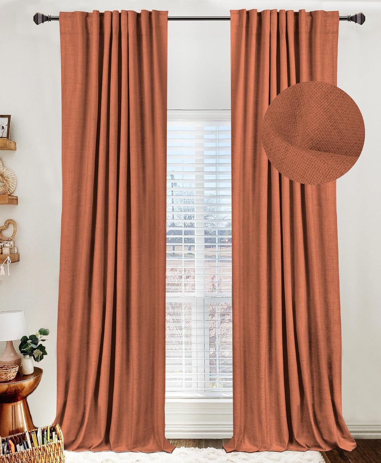 🔥Soon to Be Sold Out!!💝Buy 2 Get 2 Free💥Blackout Shield Linen Blackout Curtains