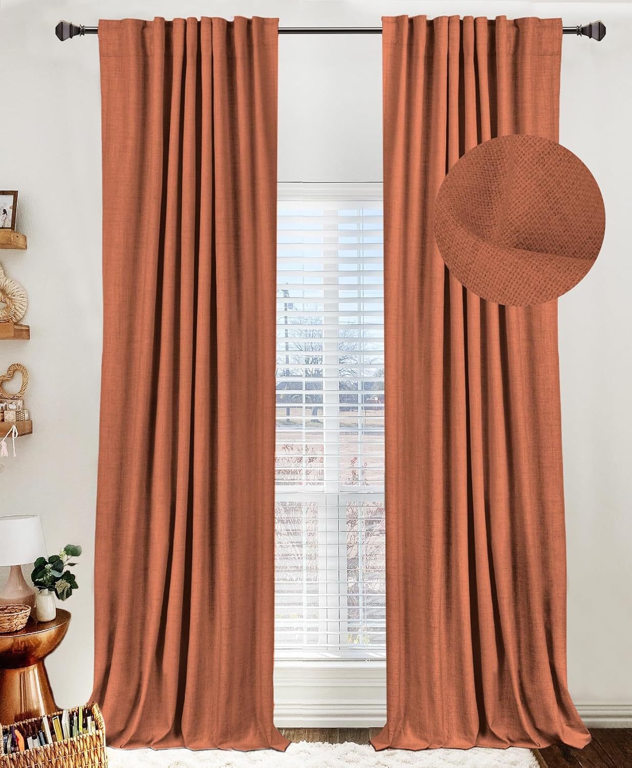 🔥Soon to Be Sold Out!!💝Buy 2 Get 2 Free💥Blackout Shield Linen Blackout Curtains