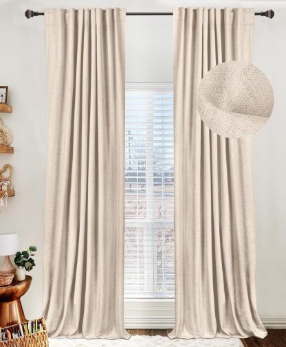 🔥Soon to Be Sold Out!!💝Buy 2 Get 2 Free💥Blackout Shield Linen Blackout Curtains
