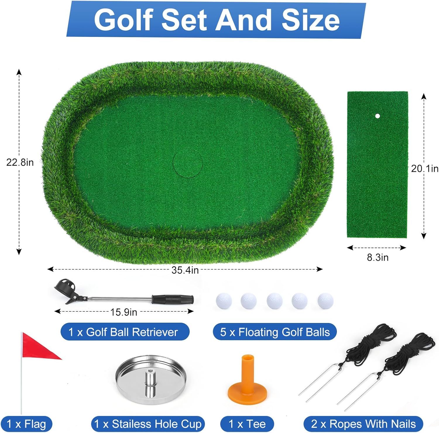 🔥HOT SALE NOW!!!💝Buy 2 Get 2 Free⛳Floating Golf Green for Pool