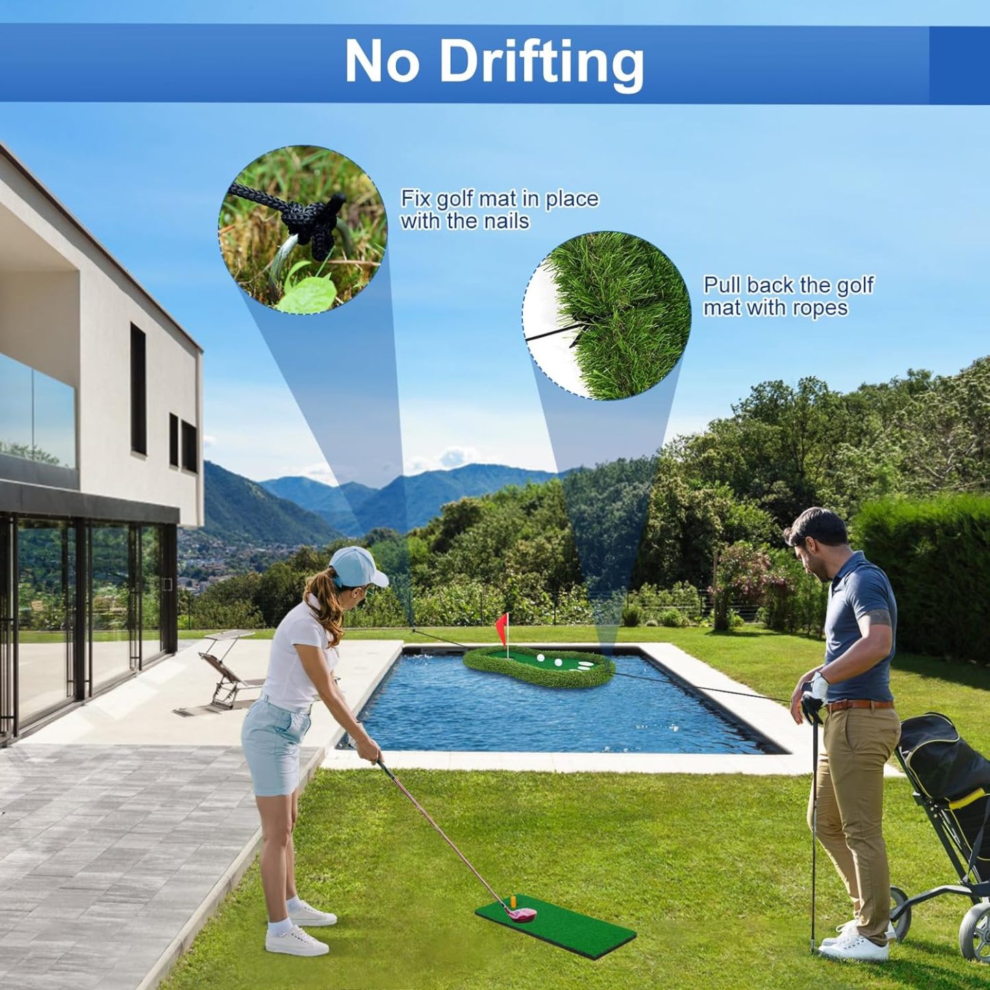 🔥HOT SALE NOW!!!💝Buy 2 Get 2 Free⛳Floating Golf Green for Pool
