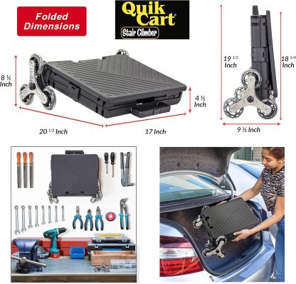 🎉𝗧𝗼𝗱𝗮𝘆'𝘀 𝗦𝗽𝗲𝗰𝗶𝗮𝗹𝘀💝Buy 2 Get 2 Free ✨Cart Stair Climber Multi-Purpose Rolling Crate w/ Swing Lid