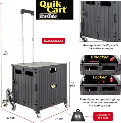 🎉𝗧𝗼𝗱𝗮𝘆'𝘀 𝗦𝗽𝗲𝗰𝗶𝗮𝗹𝘀💝Buy 2 Get 2 Free ✨Cart Stair Climber Multi-Purpose Rolling Crate w/ Swing Lid