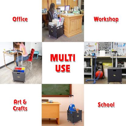 🎉𝗧𝗼𝗱𝗮𝘆'𝘀 𝗦𝗽𝗲𝗰𝗶𝗮𝗹𝘀💝Buy 2 Get 2 Free ✨Cart Stair Climber Multi-Purpose Rolling Crate w/ Swing Lid