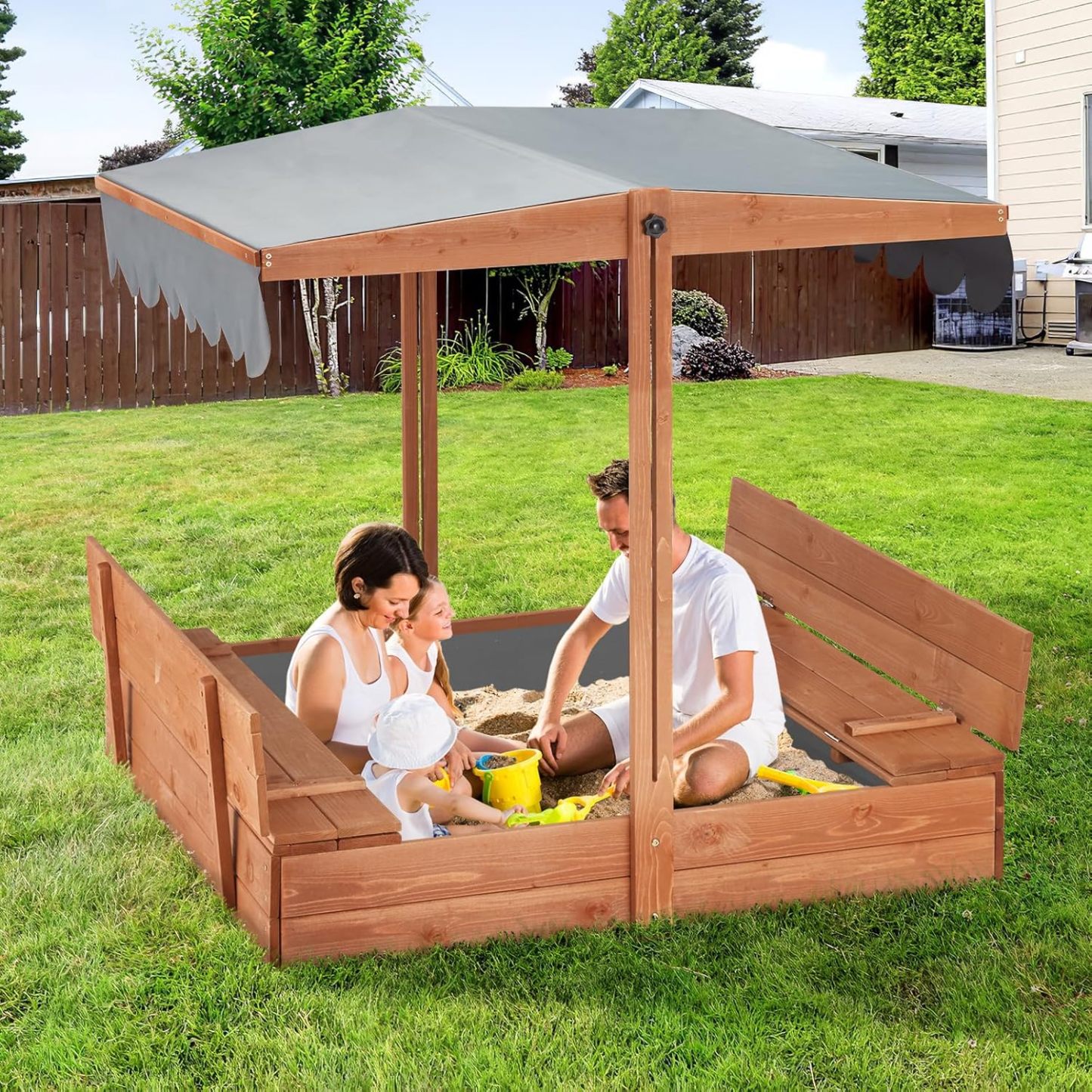 💝Summer Hot Sale ONLY $29!!!🏖️Outdoor Kids Sandbox with Cover