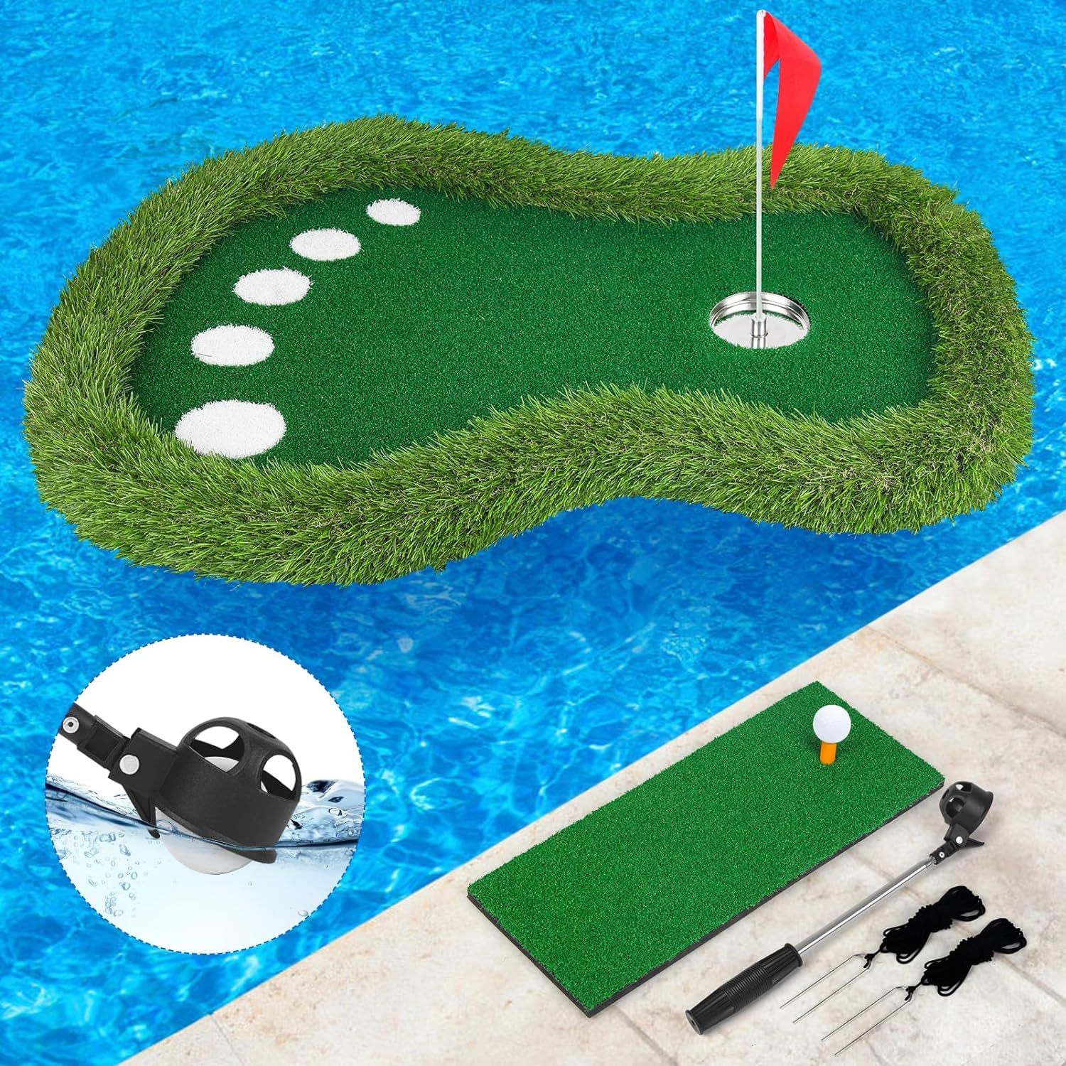 🔥HOT SALE NOW!!!💝Buy 2 Get 2 Free⛳Floating Golf Green for Pool