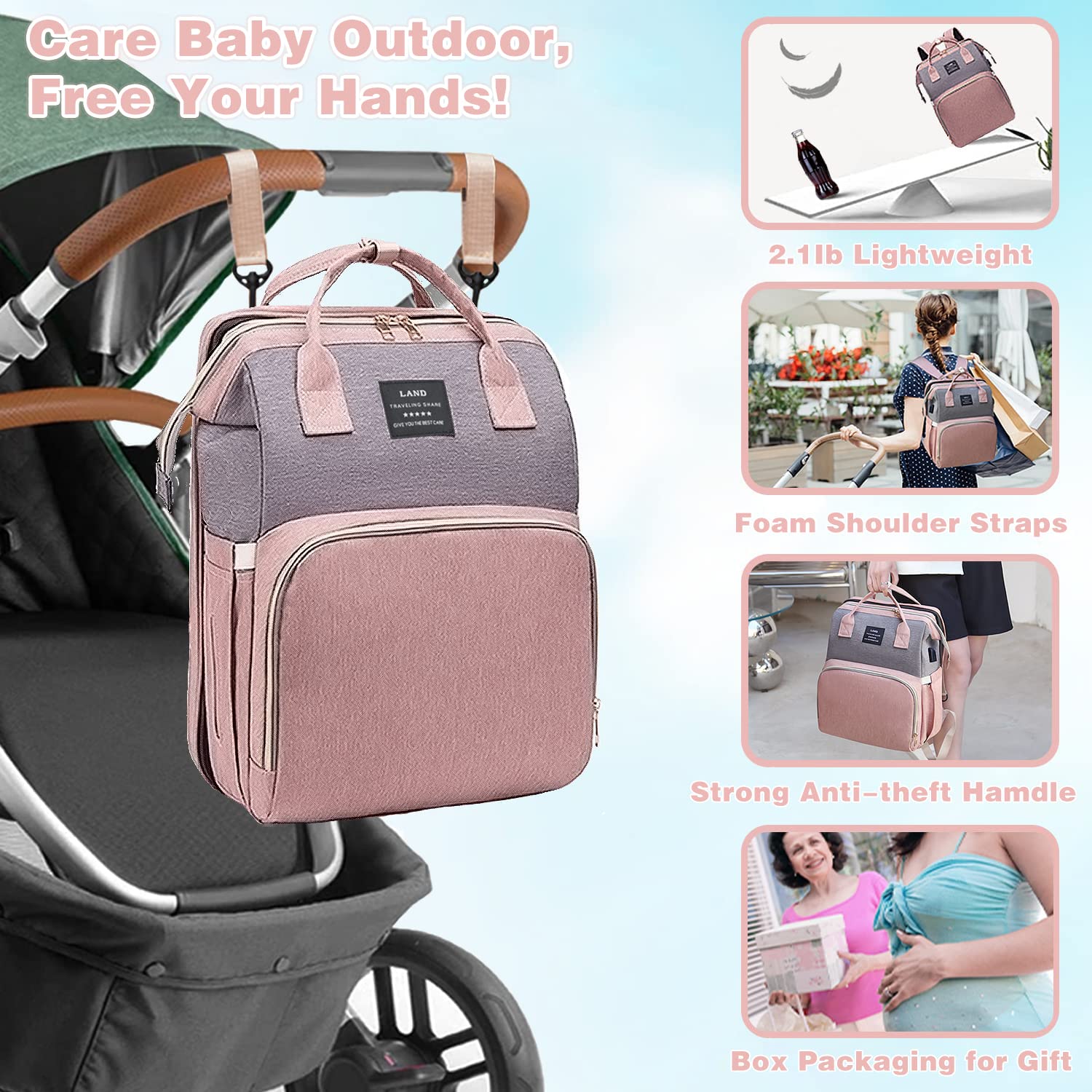 🔥HOT SALE NOW!!!💝Buy 2 Get 2 Free ✨Diaper Bag Backpack With Mosquito Net