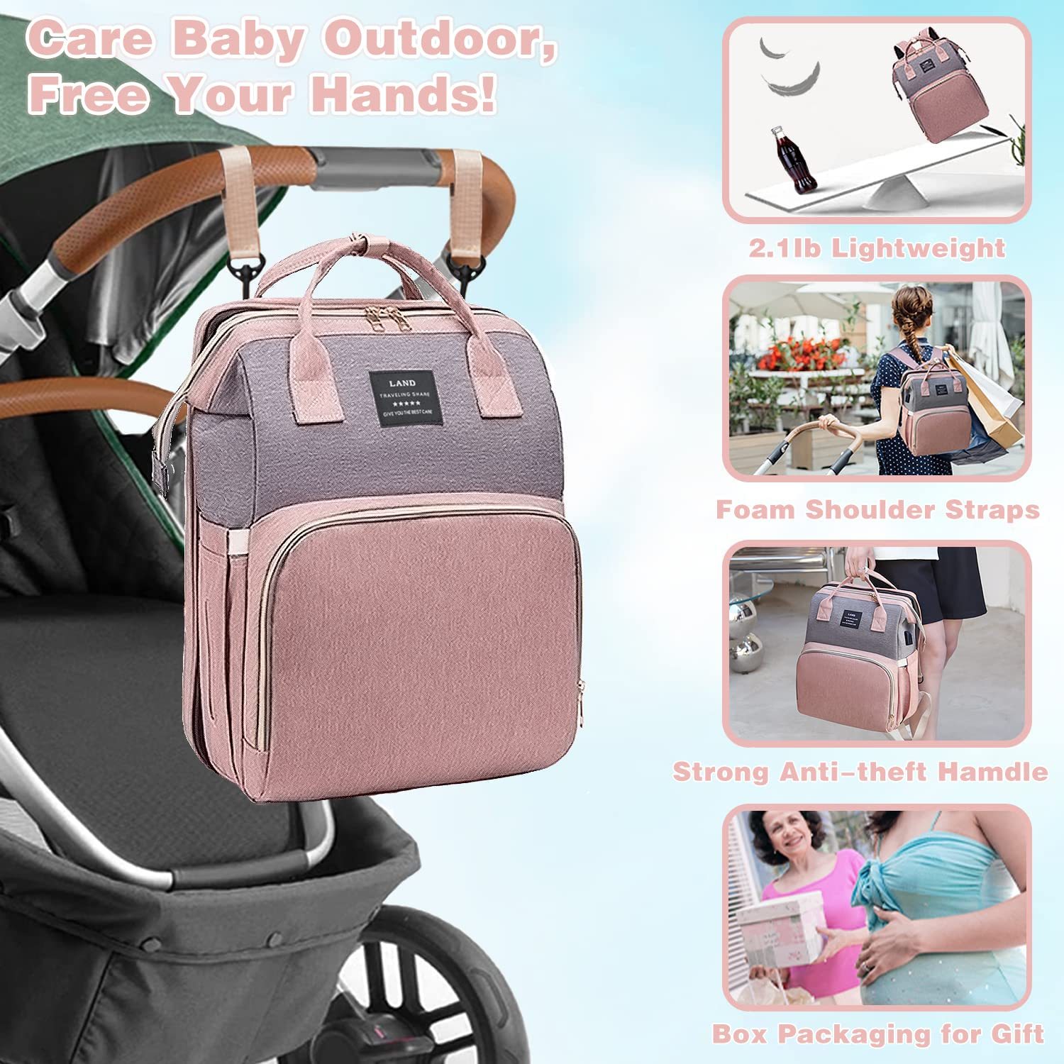 🔥HOT SALE NOW!!!💝Buy 2 Get 2 Free ✨Diaper Bag Backpack With Mosquito Net