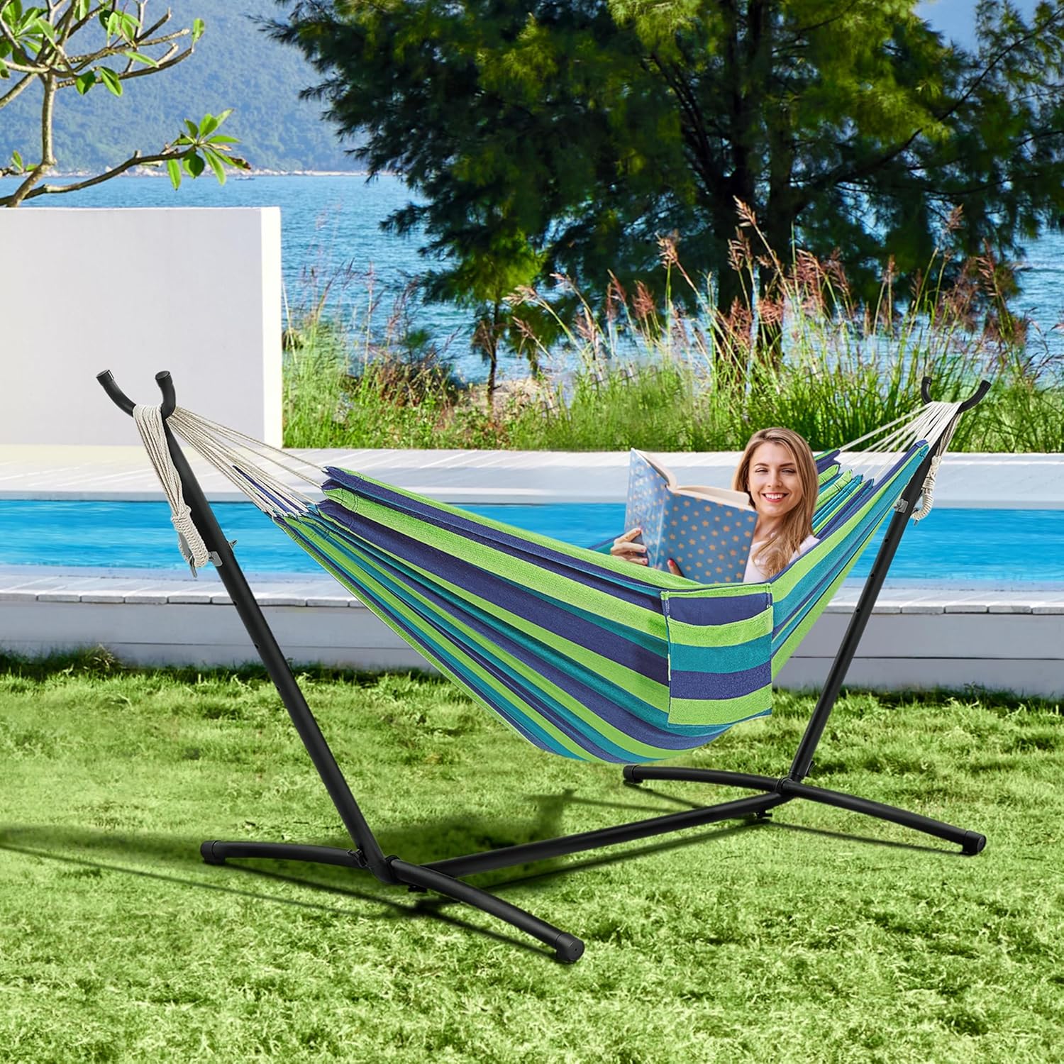 🔥Last Day Promotion💝Buy 2 Get 2 Free✨Double Hammock w/Stand