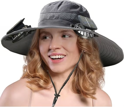 🔥HOT SALE NOW!!!💝Only $25 Get 2 Pcs⚡2025 New Ultralight Solar Fan Sun Hat – Lighter Than a Baseball!⚾