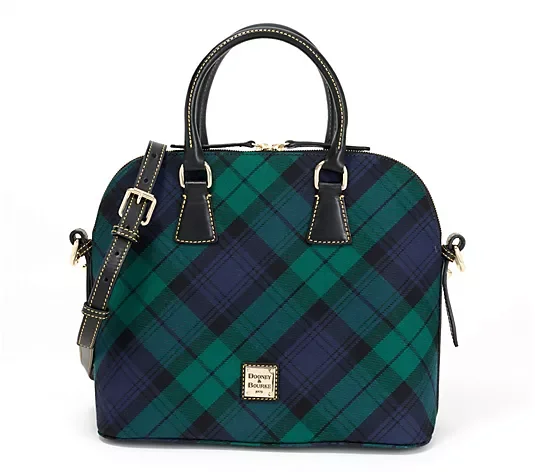 💝Last day of clearance!!💝Buy 2 Get 2 Free✨Dooney & Bourke Woven Cotton Tartan Satchel with Crossbody Strap