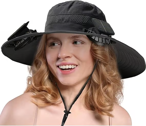 🔥HOT SALE NOW!!!💝Only $25 Get 2 Pcs⚡2025 New Ultralight Solar Fan Sun Hat – Lighter Than a Baseball!⚾